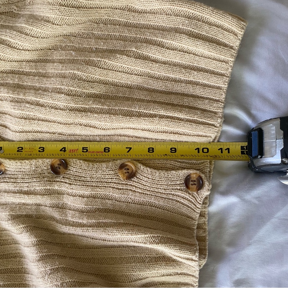 Tan Ribbed Cardigan Sweater - Picture 3 of 4